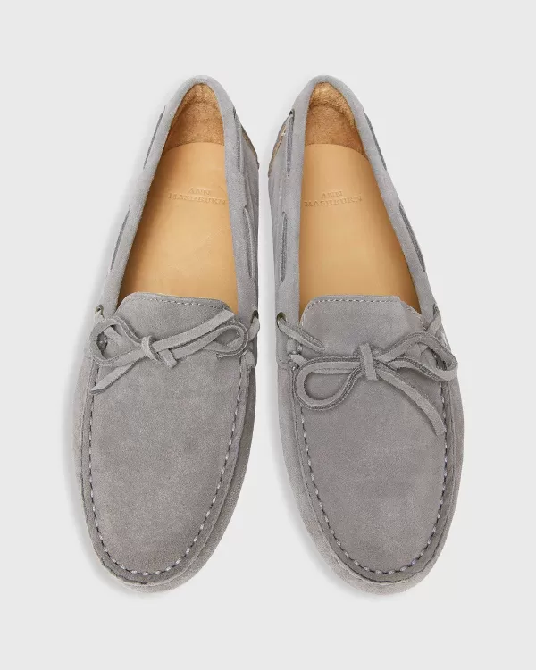 Clearance Ann Mashburn Driving Moccasin Pewter Suede