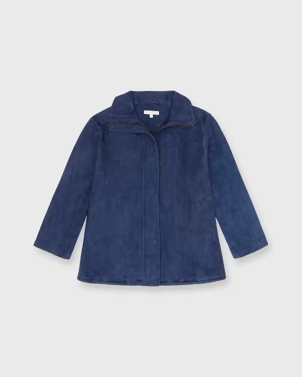 Cheap Ann Mashburn Edith Jacket Bright Navy Lambskin Suede