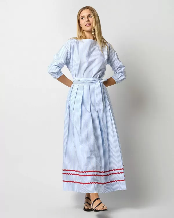 Discount Ann Mashburn Eliza Top Sky Awning Stripe Poplin