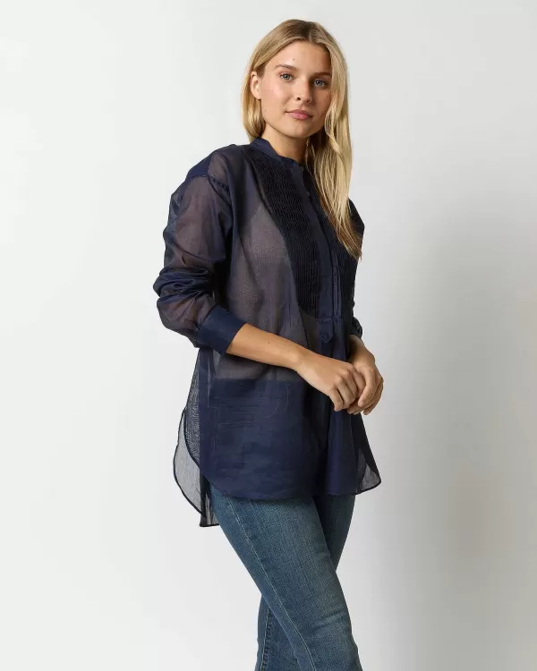 Clearance Ann Mashburn Elsa Tunic Navy Organdy