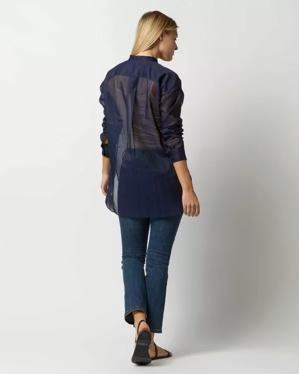 Clearance Ann Mashburn Elsa Tunic Navy Organdy