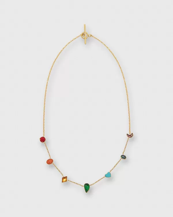 Clearance Grainne Morton Five Mini Charm Necklace Rainbow