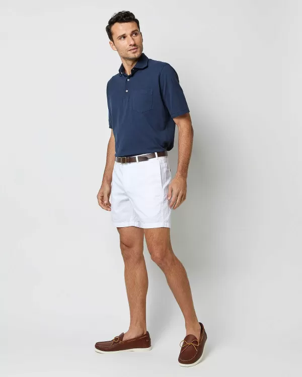 Flash Sale Sid Mashburn Garment-Dyed Short White Cotolino Twill