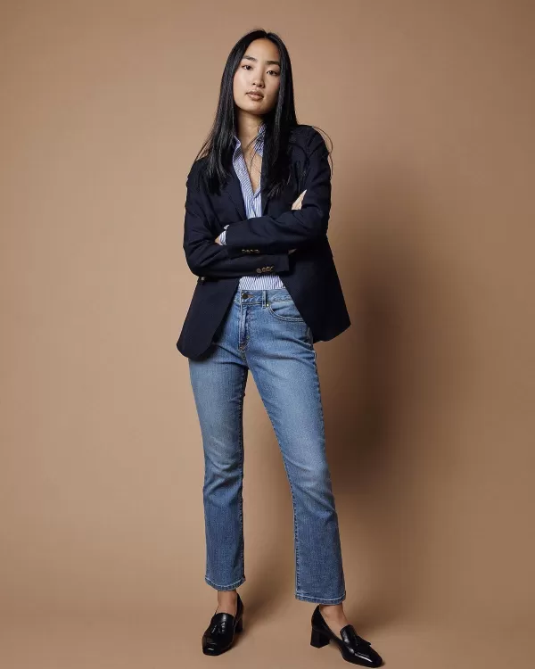 Flash Sale Ann Mashburn Ghost Blazer Navy High-Twist