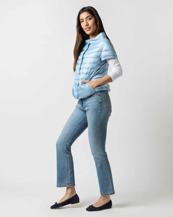 Store Herno Greta Cap-Sleeve Jacket Celeste Blue