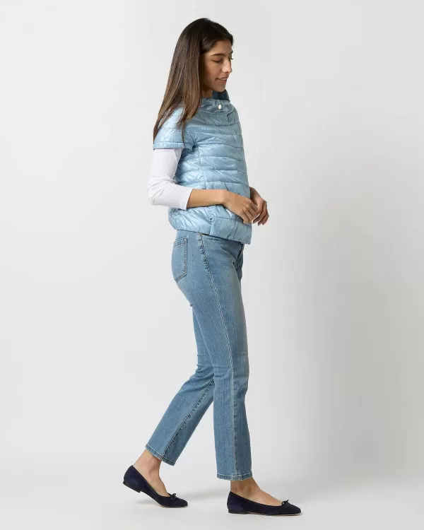 Store Herno Greta Cap-Sleeve Jacket Celeste Blue
