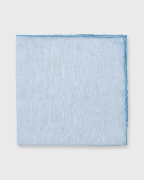 Clearance Sid Mashburn Hand-Rolled Pocket Square Sky Cotolino/Blue Edge