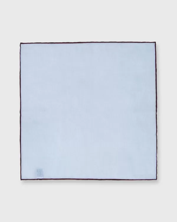 Sale Sid Mashburn Hand-Rolled Pocket Square Sky Cotolino/Brown Edge