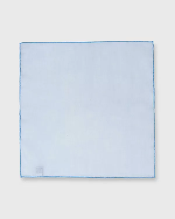 Clearance Sid Mashburn Hand-Rolled Pocket Square Sky Cotolino/Blue Edge