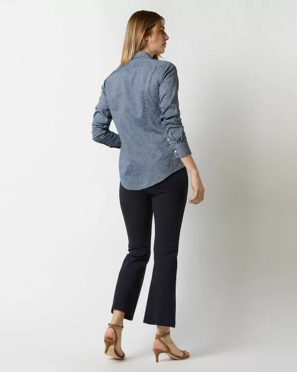 Clearance Ann Mashburn Icon Shirt Indigo Cotolino Chambray
