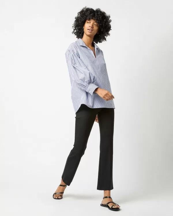 Hot Ann Mashburn Iris Top Blue Bengal Stripe Compact Cotton
