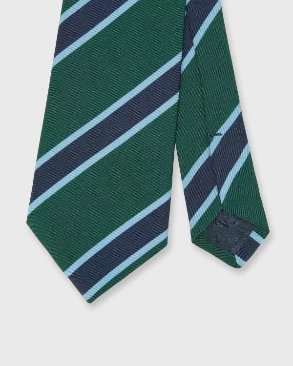 Online Atkinsons Irish Poplin Tie Hunter/Navy/Sky Stripe