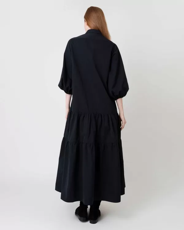 Hot Ann Mashburn Isla Shirtdress Black Poplin