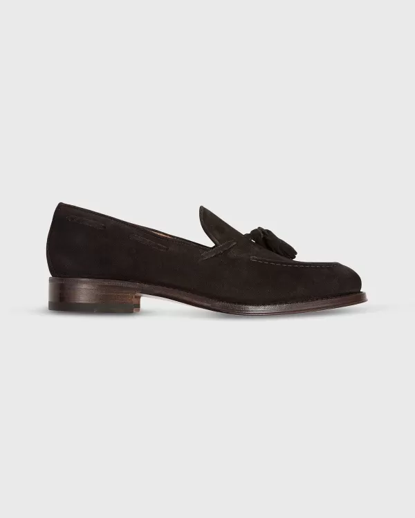 Sale Sid Mashburn Italian Tassel Loafer Dark Chocolate Suede