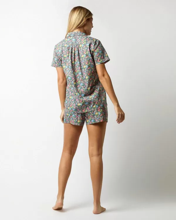 Shop Ann Mashburn Jasmine Pajama Shorts Set Blue Multi Clare Rich Liberty Fabric