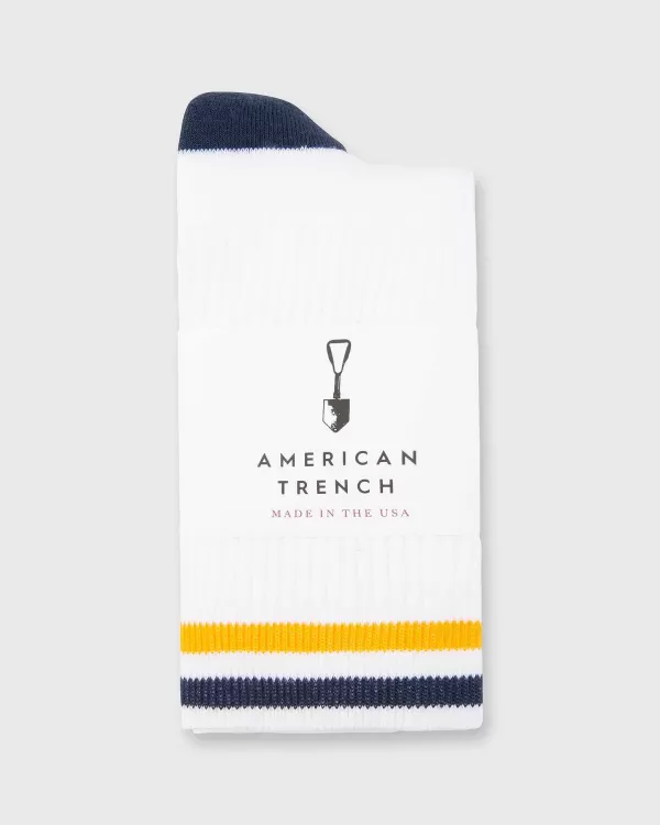 Cheap American Trench Kennedy Luxe Athletic Socks White/Navy/Gold