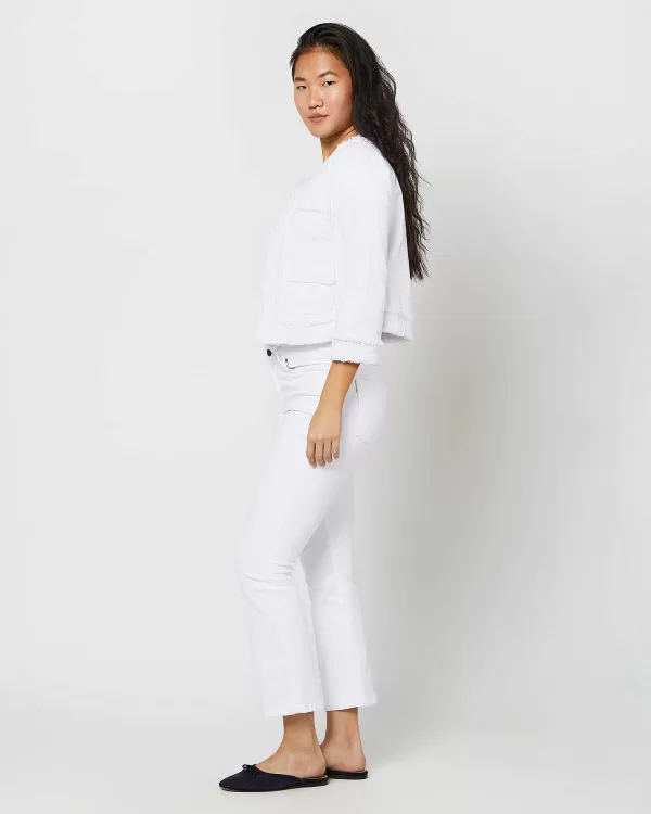Shop Ann Mashburn Kiki Jacket White Garment-Dyed Stretch Twill