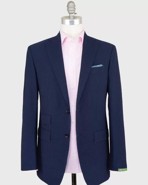 Sale Sid Mashburn Kincaid No. 3 Suit Navy Seersucker
