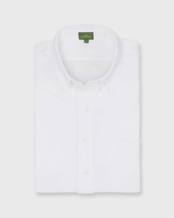 Cheap Sid Mashburn Knit Button-Down Popover Shirt White Pima Pique