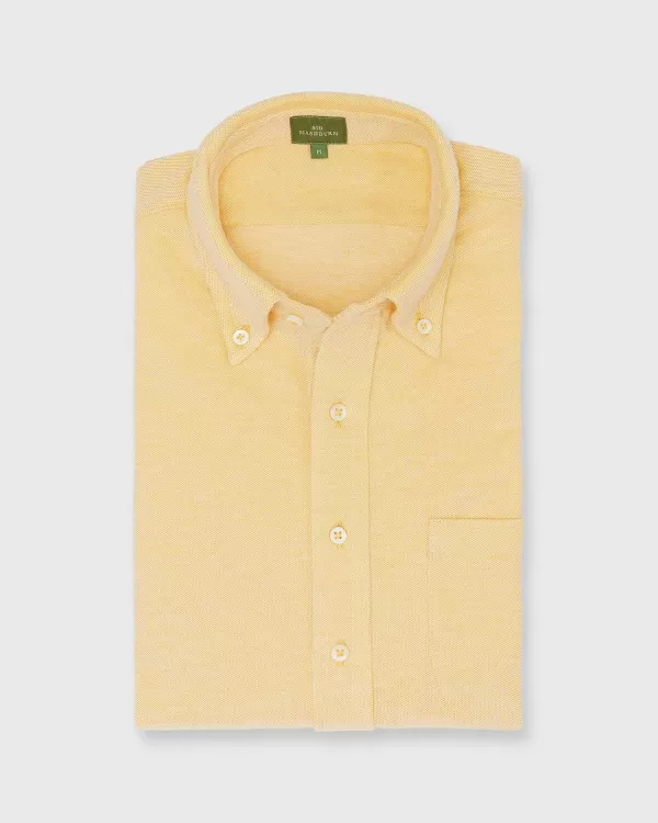Clearance Sid Mashburn Knit Button-Down Popover Shirt Mango Oxford Pima Pique