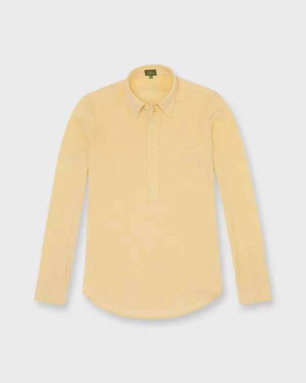 Clearance Sid Mashburn Knit Button-Down Popover Shirt Mango Oxford Pima Pique