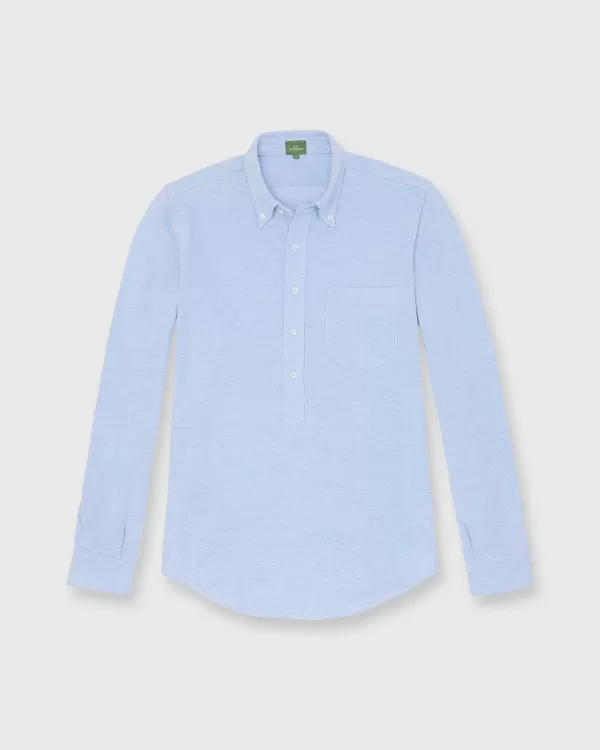 Outlet Sid Mashburn Knit Button-Down Popover Shirt Sky Oxford Pima Pique