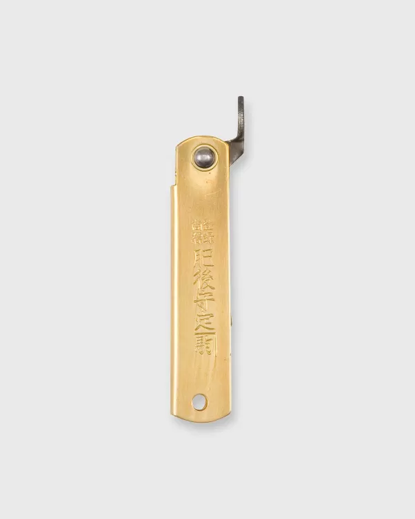 Discount Nagao Kanekoma Knife Large Higonokami Folding Knife Brass