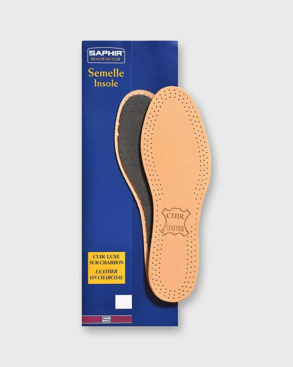 Shop Saphir Leather Charcoal Insole Natural/Black