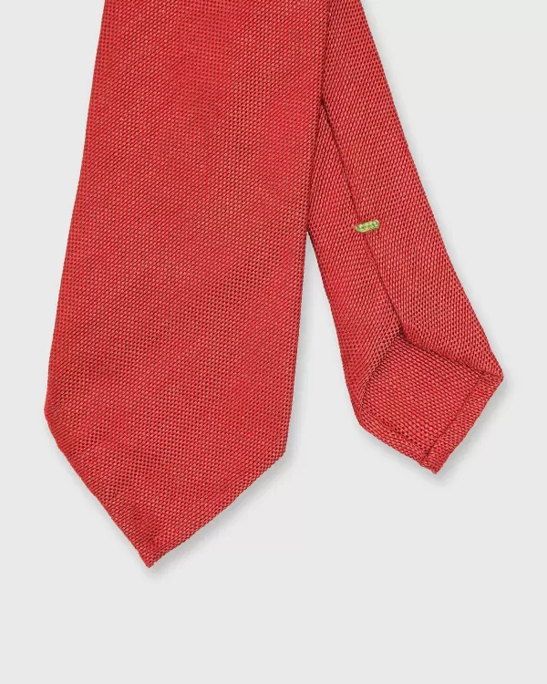 New Sid Mashburn Linen/Silk Woven Tie Red Solaro