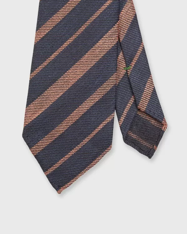 Shop Sid Mashburn Linen/Silk Woven Tie Navy/Orange Stripe