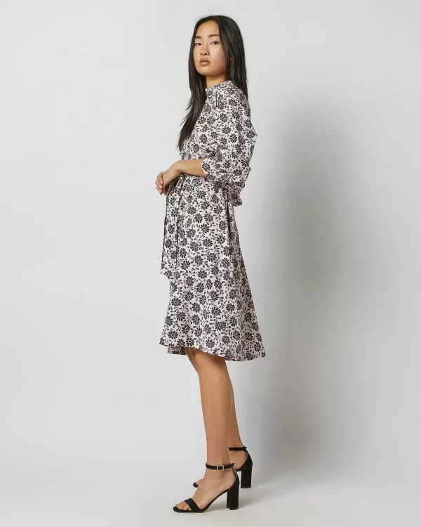 Cheap Ann Mashburn Liya Dress Light Pink/Charcoal Daisy Stretch Sateen