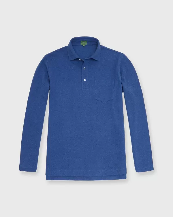 Outlet Sid Mashburn Long-Sleeved Polo Heathered Ink Pima Pique