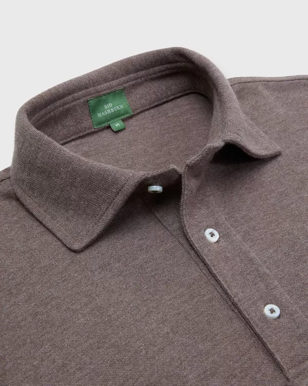 Hot Sid Mashburn Long-Sleeved Polo Heathered Oat Pima Pique