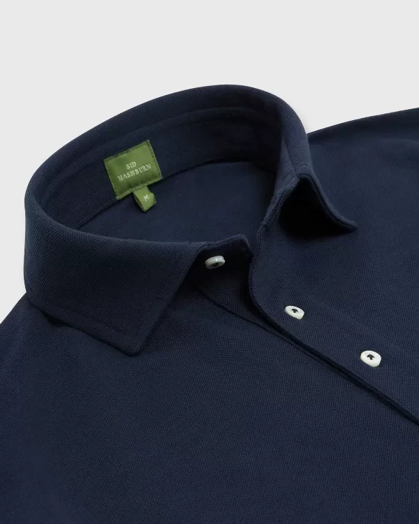 Online Sid Mashburn Long-Sleeved Polo Navy Pima Pique