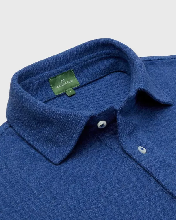 Outlet Sid Mashburn Long-Sleeved Polo Heathered Ink Pima Pique
