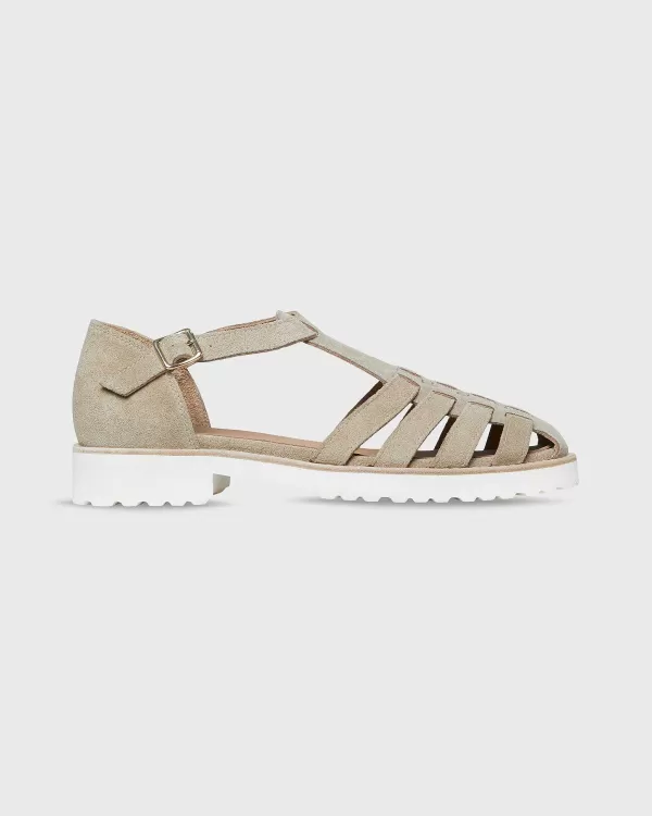Hot Ann Mashburn Lug Sole Fisherman Sandal Light Tobacco Suede