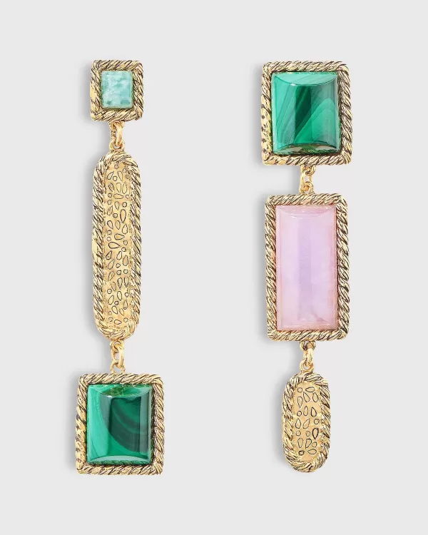 Cheap Aurélie Bidermann Malli Earrings Gold/Pink/Green