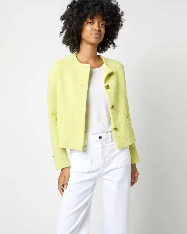 Flash Sale Ann Mashburn Megan Cardigan Jacket Citron Boucl Tweed