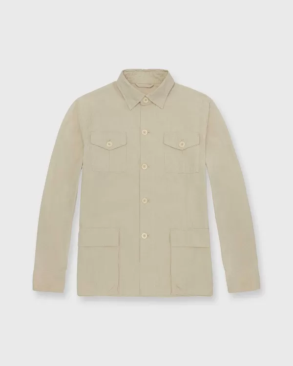 Flash Sale Sid Mashburn Military Jacket Stone Seersucker