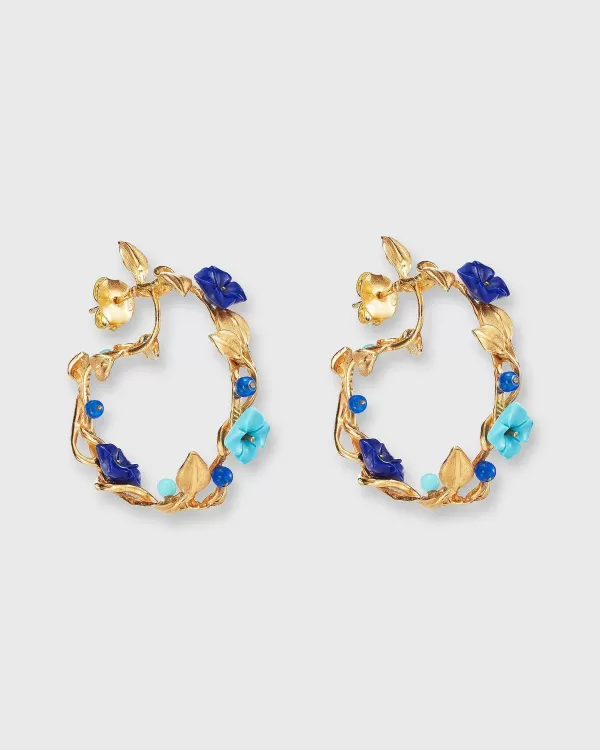Cheap Of Rare Origin Mini Flower Whirl Earrings Gold/Lapis/Turquoise