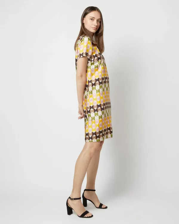 Outlet La DoubleJ Mini Swing Dress Mezzaluna Chocolate Twill Silk