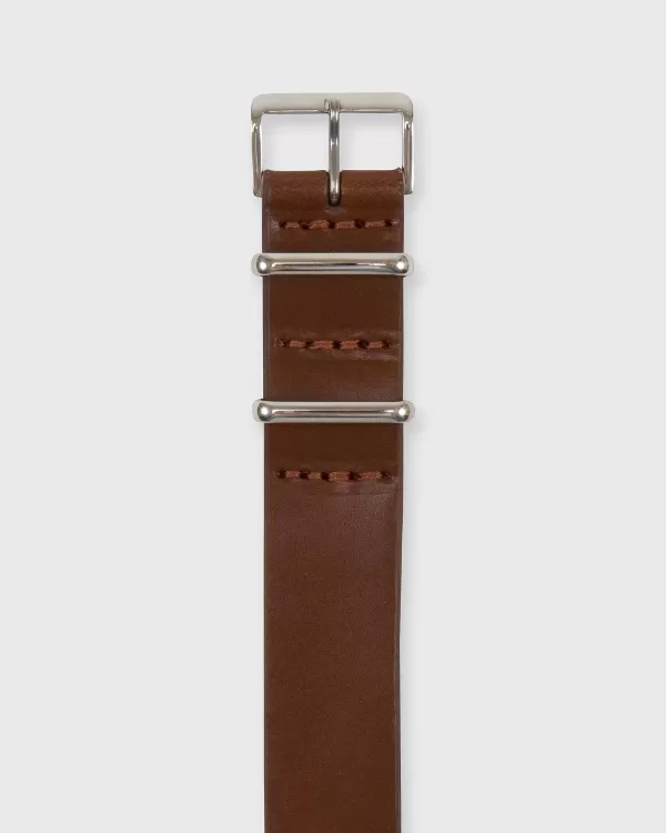 Store Sid Mashburn One-Piece Watch Strap Medium Brown Leather