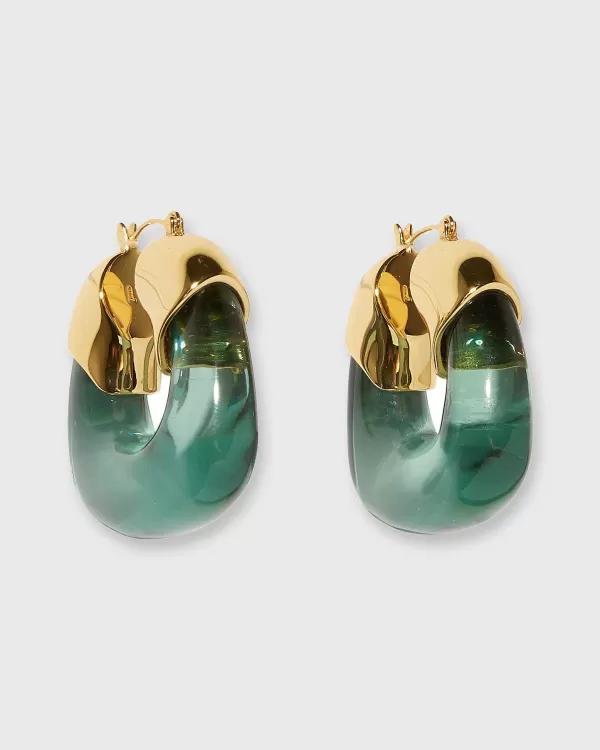 Flash Sale Lizzie Fortunato Organic Hoop Earrings Forest