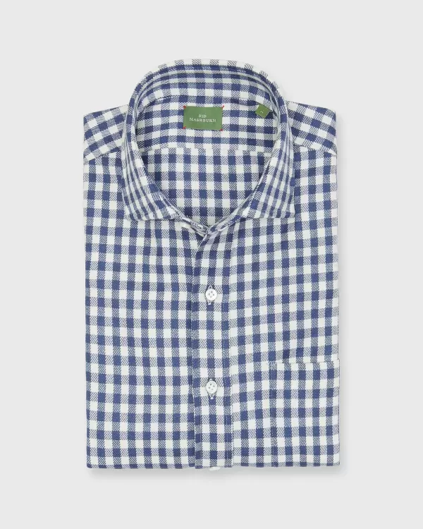 Best Sid Mashburn Otto Handmade Sport Shirt Slate/Bone Gingham Brushed Twill