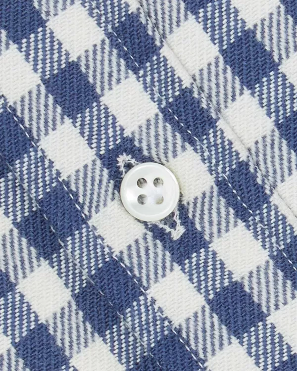 Best Sid Mashburn Otto Handmade Sport Shirt Slate/Bone Gingham Brushed Twill