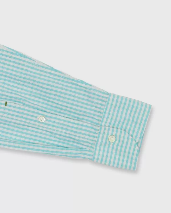 Cheap Sid Mashburn Otto Handmade Sport Shirt Surf/Bone Gingham Chambray
