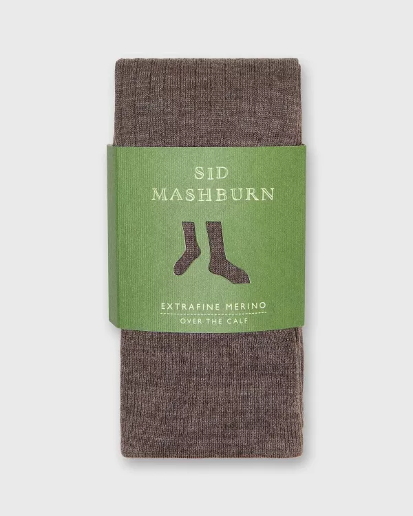 Shop Sid Mashburn Over-The-Calf Dress Socks Heather Brown Extra Fine Merino