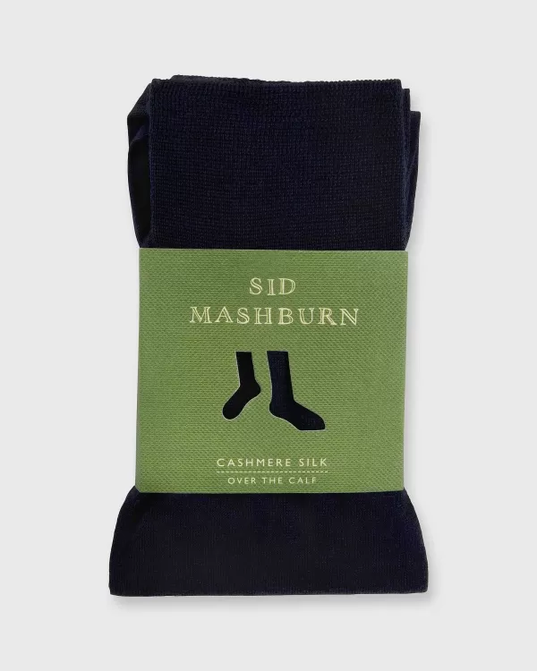 Discount Sid Mashburn Over-The-Calf Dress Socks Navy Cashmere/Silk