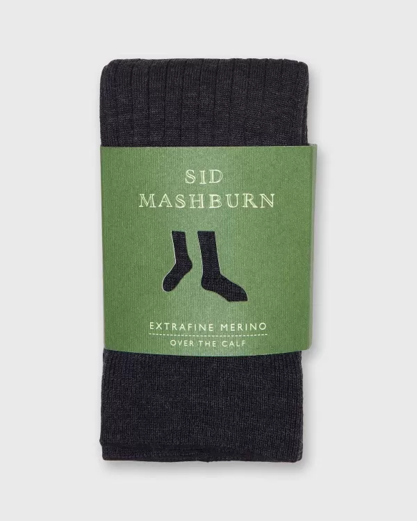 Sale Sid Mashburn Over-The-Calf Dress Socks Heather Charcoal Extra Fine Merino