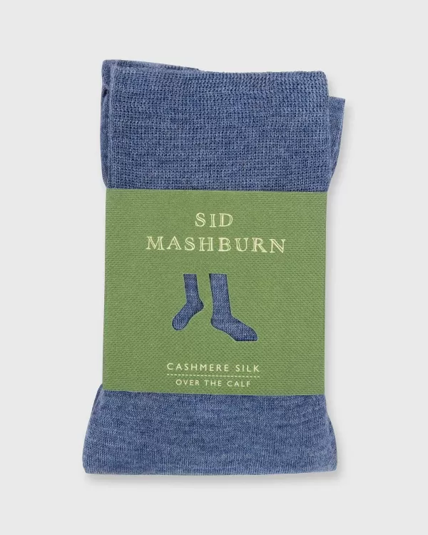 Discount Sid Mashburn Over-The-Calf Dress Socks Heather Blue Cashmere/Silk